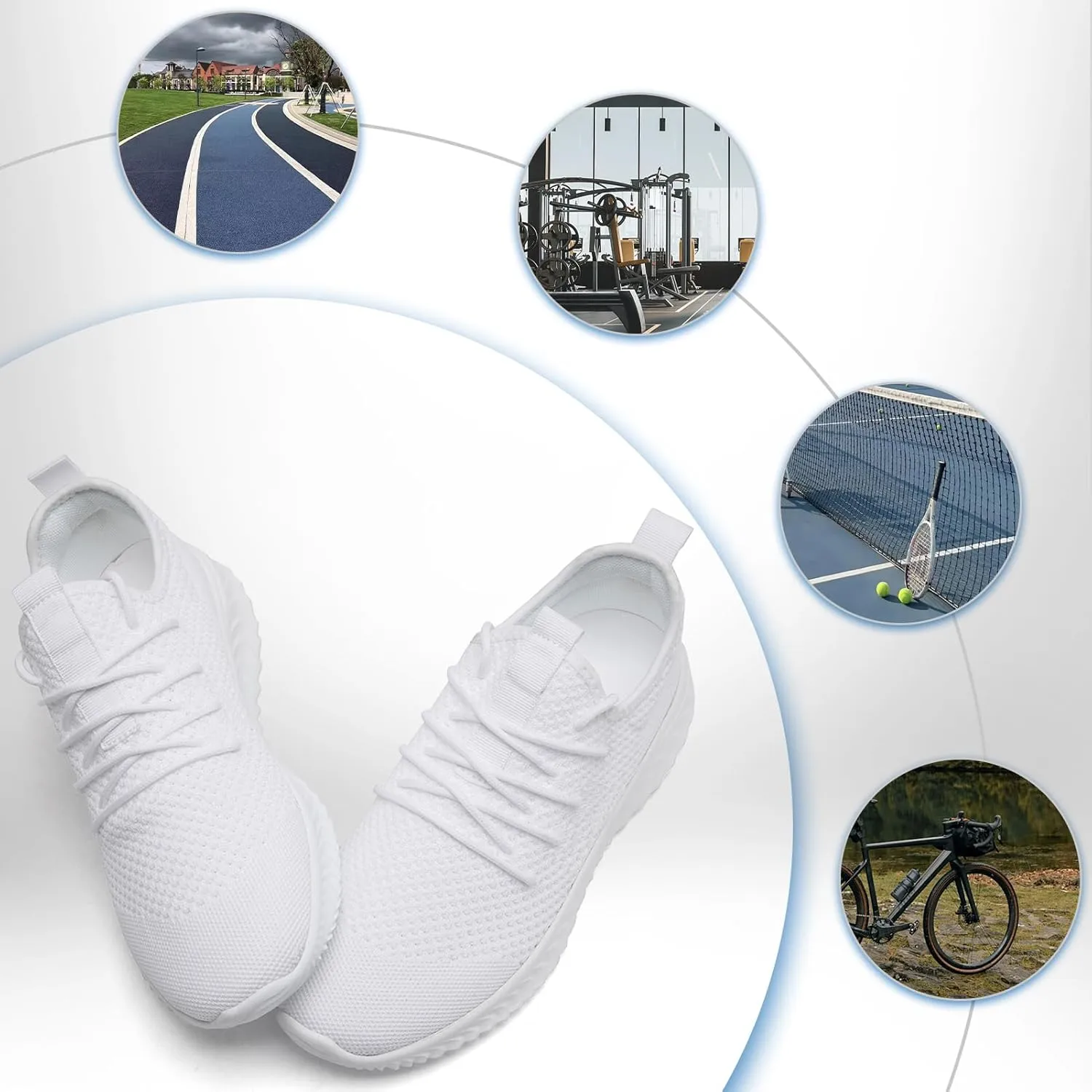 Women's Tennis Running Shoes Lightweight Slip On Walking Shoes Breathable Athletic Sport Gym Workout Jogging Fitness Sneaker