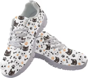 Women's Tennis Workout Sneakers Outdoor Walking Non-Slip Casual Cozy Shoes Lightweight Work Lace-Up Sneaker for Womens US 5-12