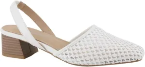 Women's Woven Design Pointed Toe Backstrap Chunky Low Heel Slip-On Pumps Shoes Summer Elegant Basics Business Casual Business Chic Spring Shoes Spring Break Easter