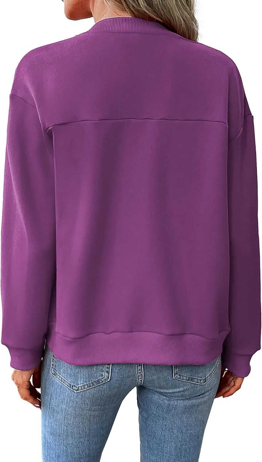 Women's Zip Up Sweatshirts Jackets Long Sleeve Bomber Jacket Casual Outwear with Pockets