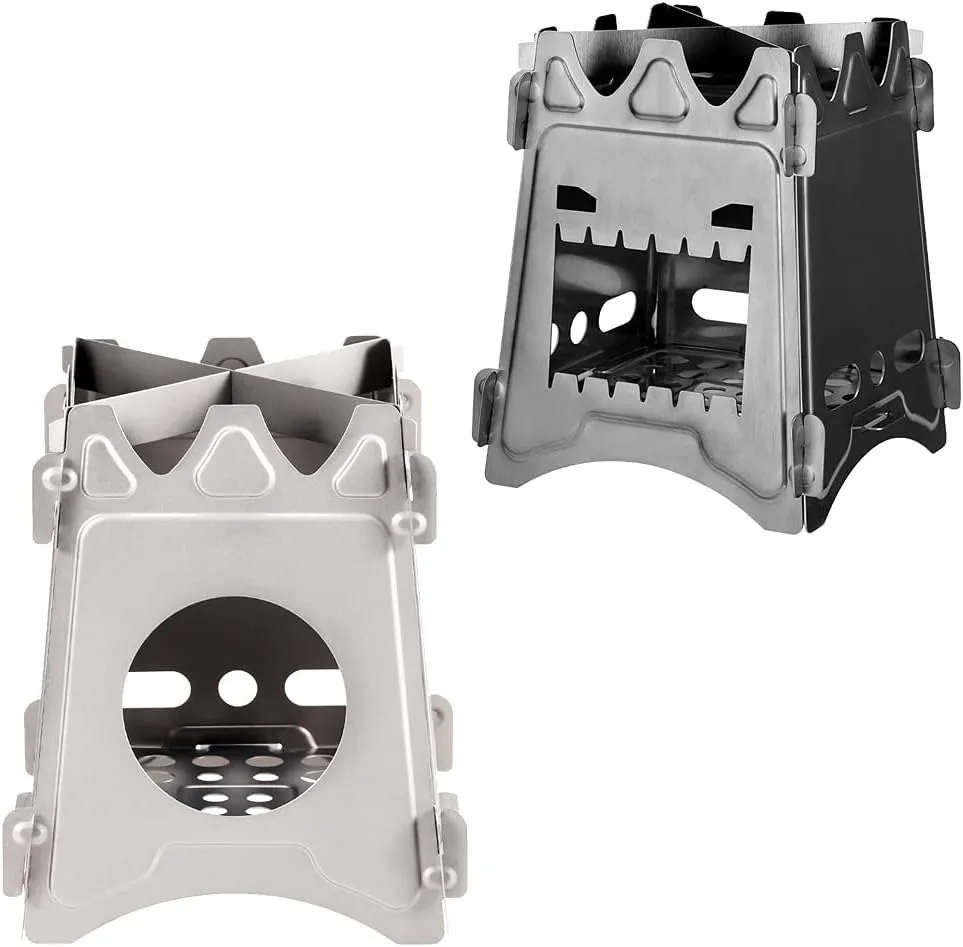 Wood Burning Portable Stove Survival Backpacking Foldable Ultralight Stove/a