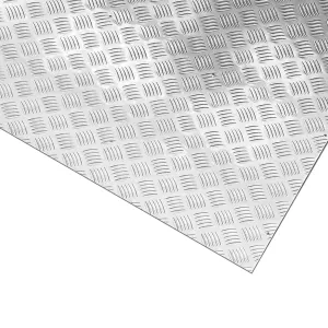 Xadnitu 24" x 96" Aluminum Plate Sheet, 8 Ft Embossed Aluminum Checker Tread Plates for Cargo Trailers, Staircase Steps, DIY Project