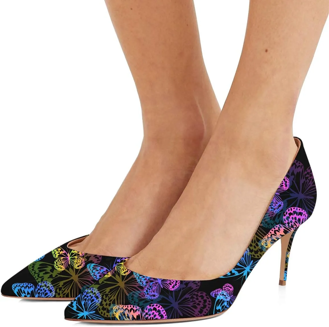 XYD Women D'Orsay Low Heels 2.5 Inch Comfort Slip-on Pointed Toe Sexy Pumps Casual Office Professional Shoes