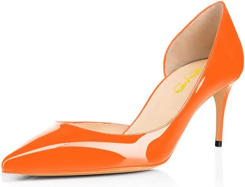 XYD Women D'Orsay Low Heels 2.5 Inch Comfort Slip-on Pointed Toe Sexy Pumps Casual Office Professional Shoes