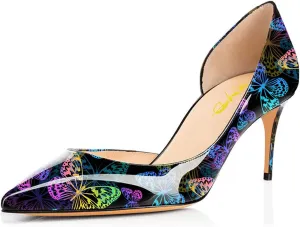 XYD Women D'Orsay Low Heels 2.5 Inch Comfort Slip-on Pointed Toe Sexy Pumps Casual Office Professional Shoes