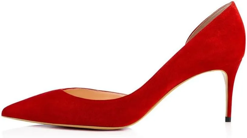 XYD Women D'Orsay Low Heels 2.5 Inch Comfort Slip-on Pointed Toe Sexy Pumps Casual Office Professional Shoes