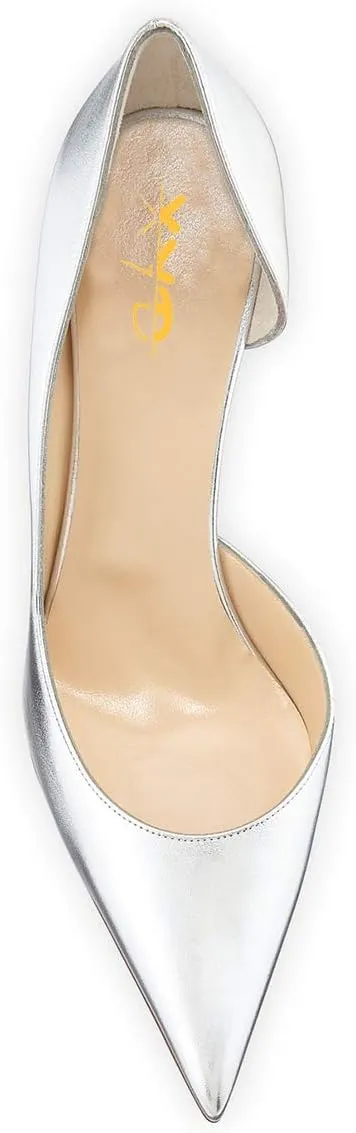 XYD Women D'Orsay Low Heels 2.5 Inch Comfort Slip-on Pointed Toe Sexy Pumps Casual Office Professional Shoes