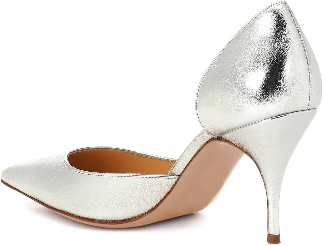 XYD Women D'Orsay Low Heels 2.5 Inch Comfort Slip-on Pointed Toe Sexy Pumps Casual Office Professional Shoes