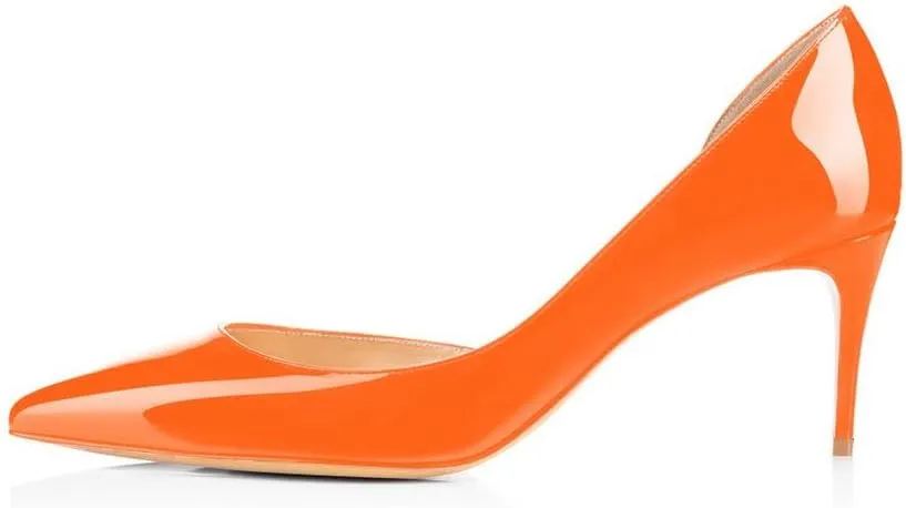 XYD Women D'Orsay Low Heels 2.5 Inch Comfort Slip-on Pointed Toe Sexy Pumps Casual Office Professional Shoes
