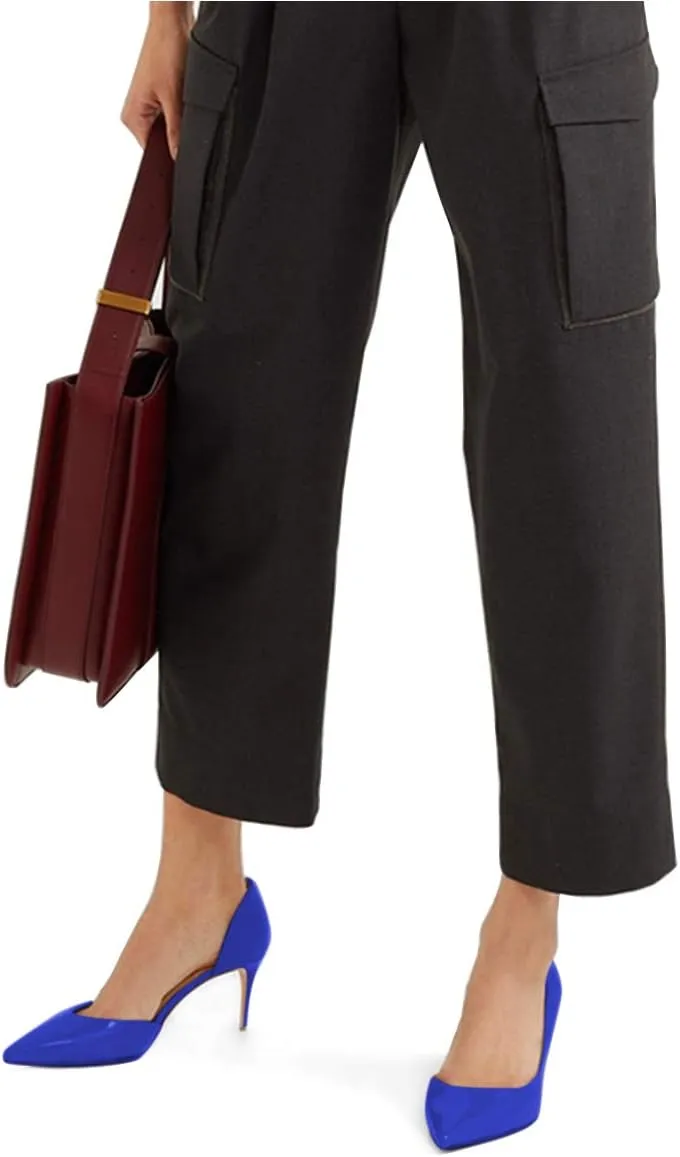XYD Women D'Orsay Low Heels 2.5 Inch Comfort Slip-on Pointed Toe Sexy Pumps Casual Office Professional Shoes