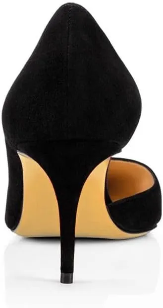 XYD Women D'Orsay Low Heels 2.5 Inch Comfort Slip-on Pointed Toe Sexy Pumps Casual Office Professional Shoes