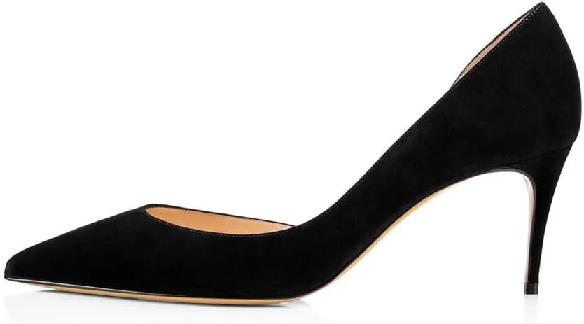 XYD Women D'Orsay Low Heels 2.5 Inch Comfort Slip-on Pointed Toe Sexy Pumps Casual Office Professional Shoes