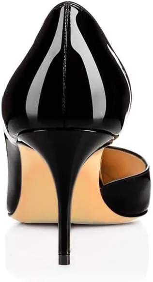 XYD Women D'Orsay Low Heels 2.5 Inch Comfort Slip-on Pointed Toe Sexy Pumps Casual Office Professional Shoes