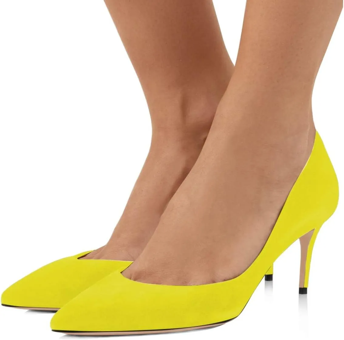 XYD Women D'Orsay Low Heels 2.5 Inch Comfort Slip-on Pointed Toe Sexy Pumps Casual Office Professional Shoes