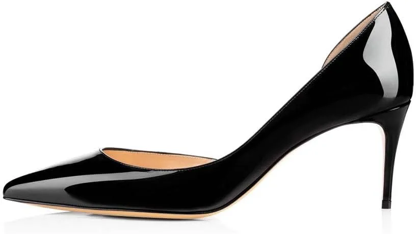 XYD Women D'Orsay Low Heels 2.5 Inch Comfort Slip-on Pointed Toe Sexy Pumps Casual Office Professional Shoes