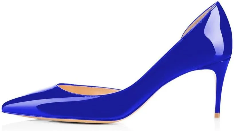XYD Women D'Orsay Low Heels 2.5 Inch Comfort Slip-on Pointed Toe Sexy Pumps Casual Office Professional Shoes