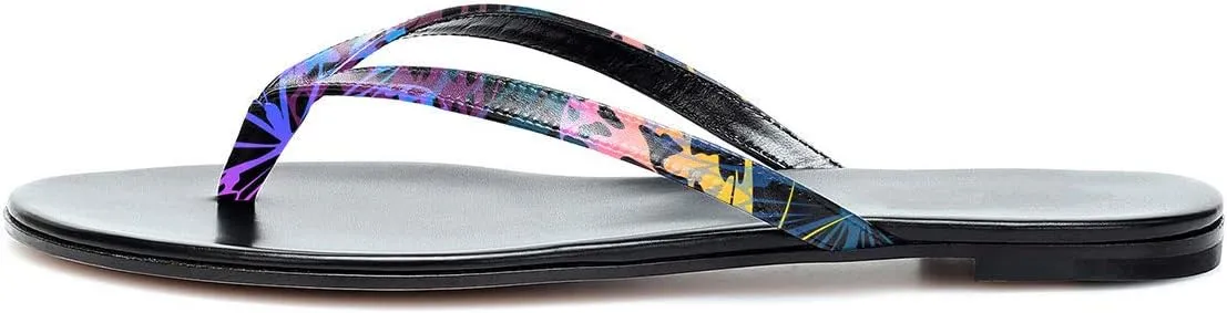 XYD Women Flats Flip Flops Slip On Open Toe Thong Sandals Thin Strap Comfortable Casual Walking Slippers Shoes