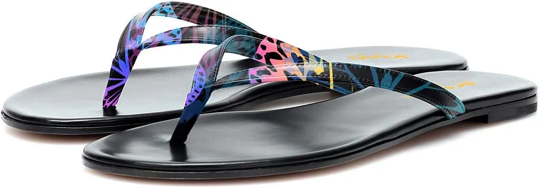 XYD Women Flats Flip Flops Slip On Open Toe Thong Sandals Thin Strap Comfortable Casual Walking Slippers Shoes
