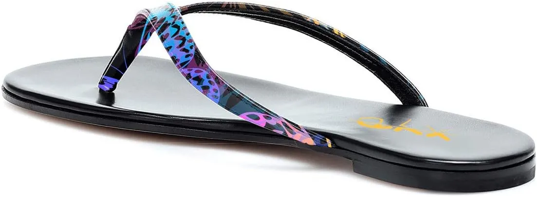 XYD Women Flats Flip Flops Slip On Open Toe Thong Sandals Thin Strap Comfortable Casual Walking Slippers Shoes