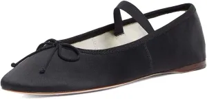 XYD Women Girls Ballet Flats Slip On Closed Almond Toe Elastic Single Strap Bowknot Cute Dress Date Shoes