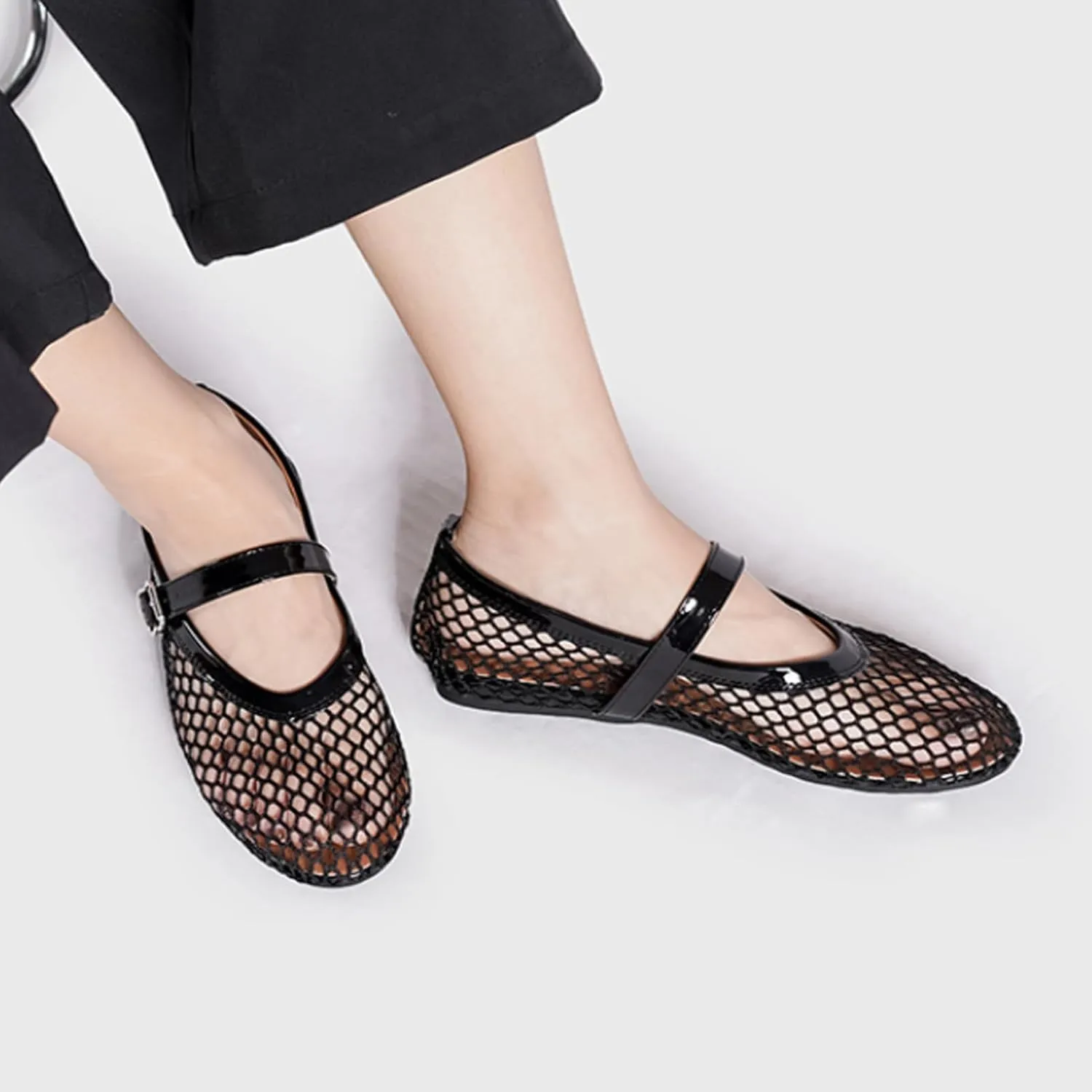 YXCFEWD Ballet Flats Shoes for Women Mary Jane Mesh Ballet Flats for Girls
