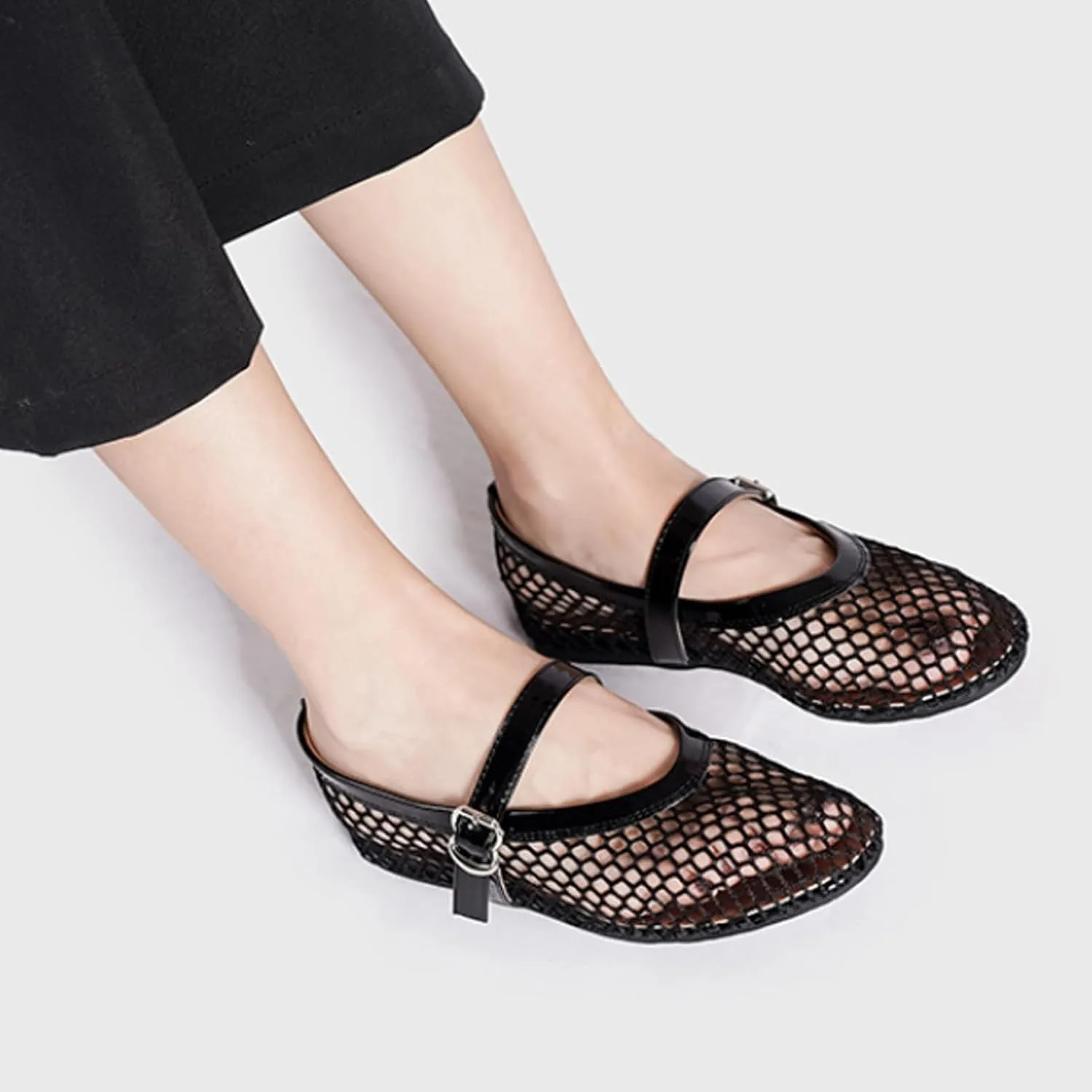 YXCFEWD Ballet Flats Shoes for Women Mary Jane Mesh Ballet Flats for Girls