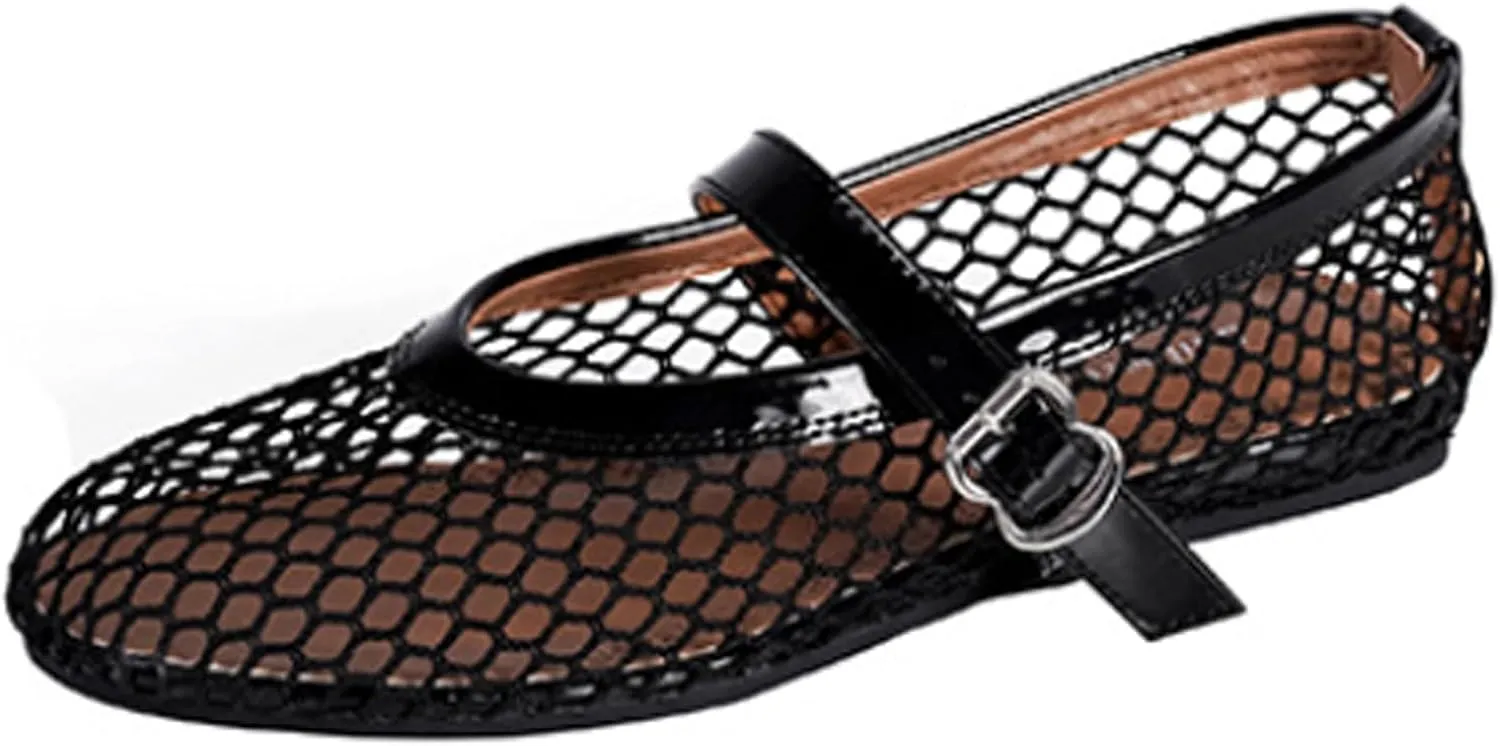 YXCFEWD Ballet Flats Shoes for Women Mary Jane Mesh Ballet Flats for Girls