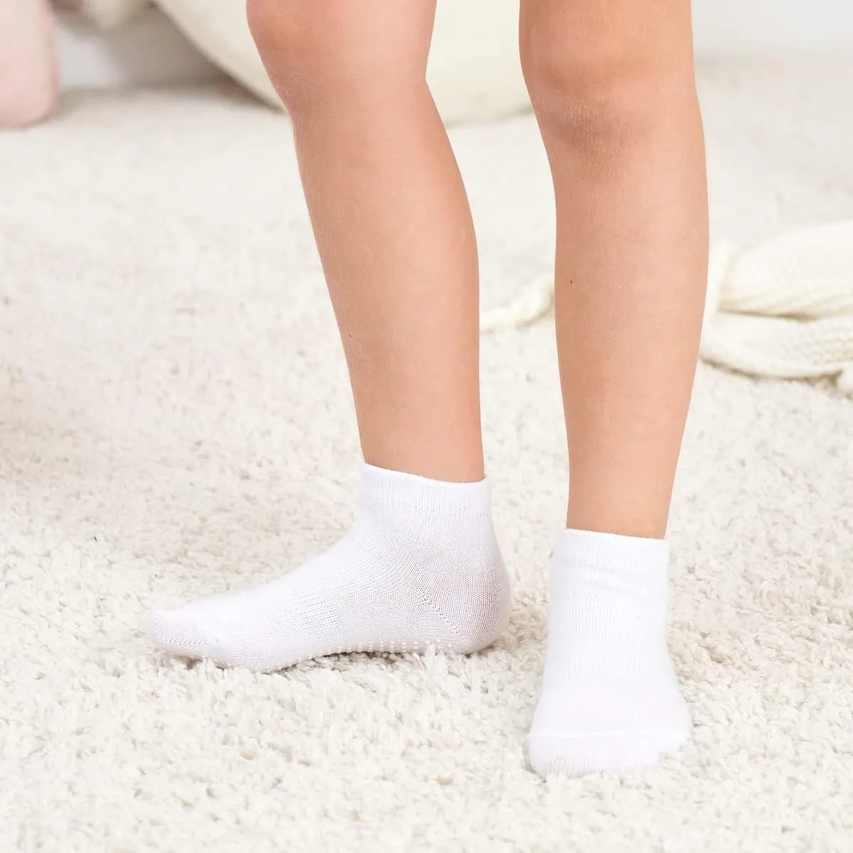 ZAPLES Baby Non Slip Grip Ankle Socks with Anti Skid Grippers Boys Girls Low Cut for Infants Toddlers Kids