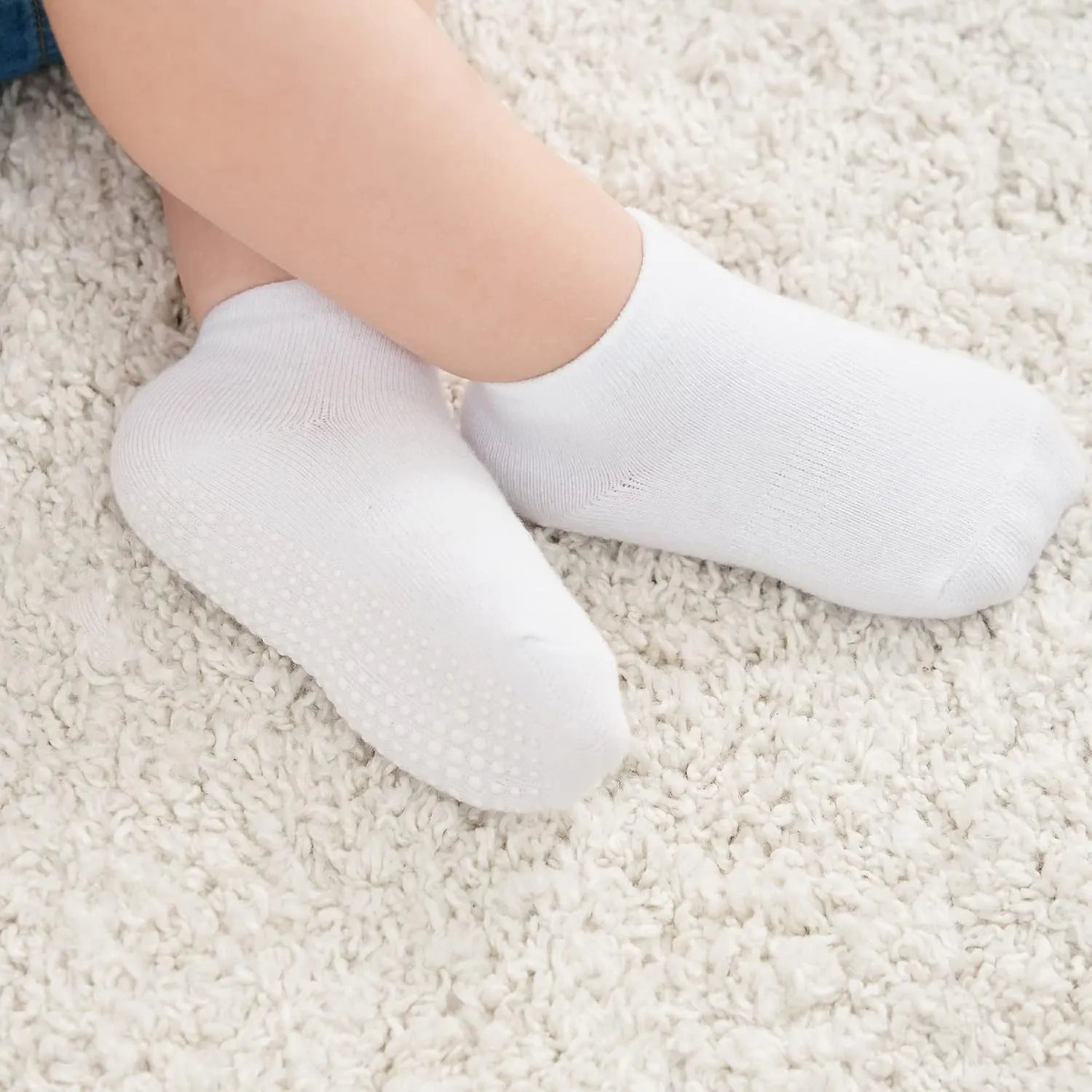 ZAPLES Baby Non Slip Grip Ankle Socks with Anti Skid Grippers Boys Girls Low Cut for Infants Toddlers Kids