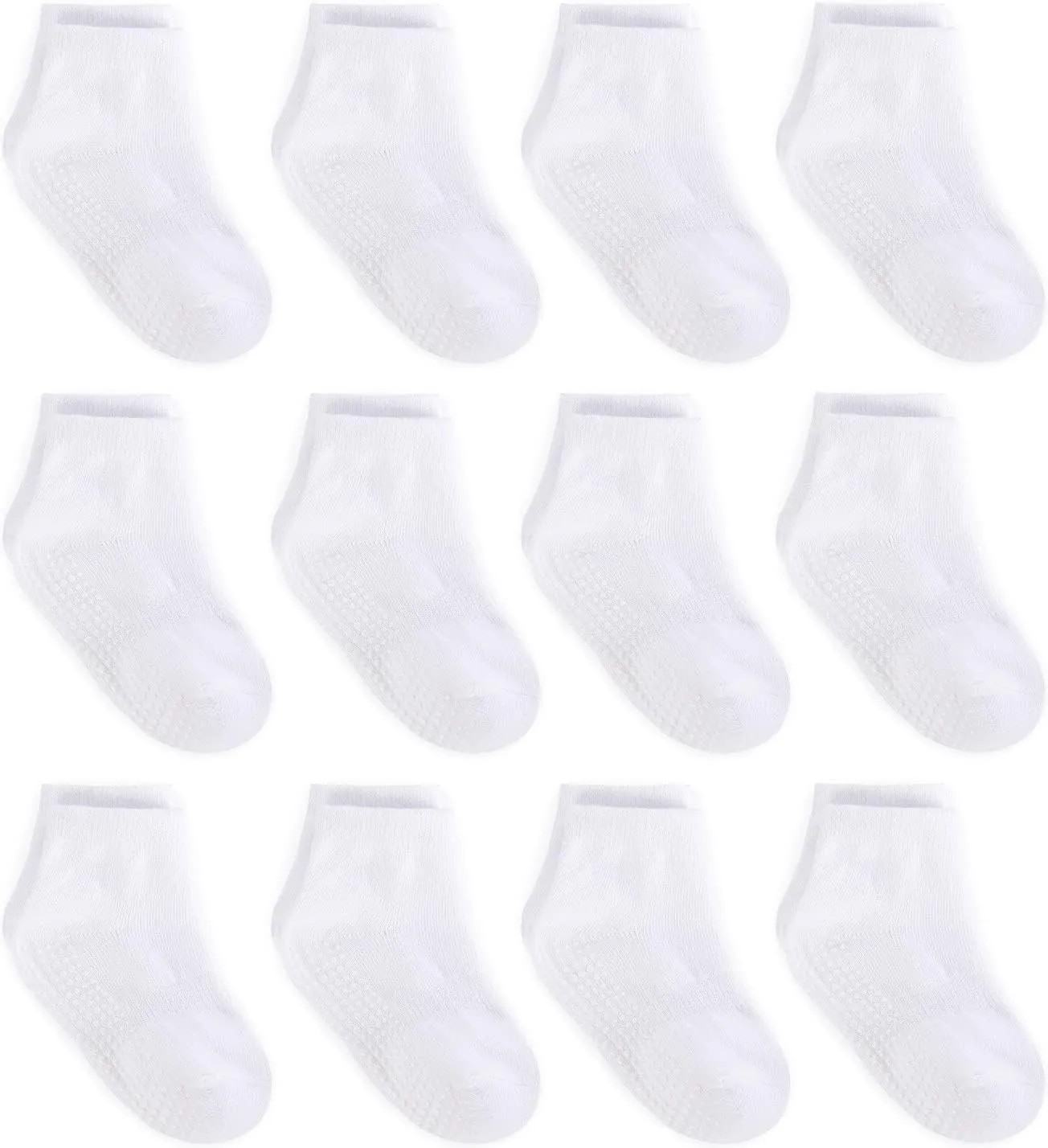 ZAPLES Baby Non Slip Grip Ankle Socks with Anti Skid Grippers Boys Girls Low Cut for Infants Toddlers Kids