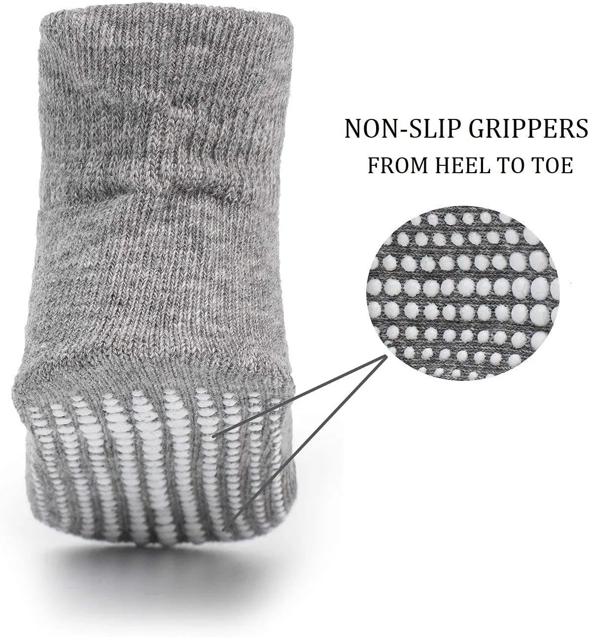 ZAPLES Baby Non Slip Grip Ankle Socks with Anti Skid Grippers Boys Girls Low Cut for Infants Toddlers Kids
