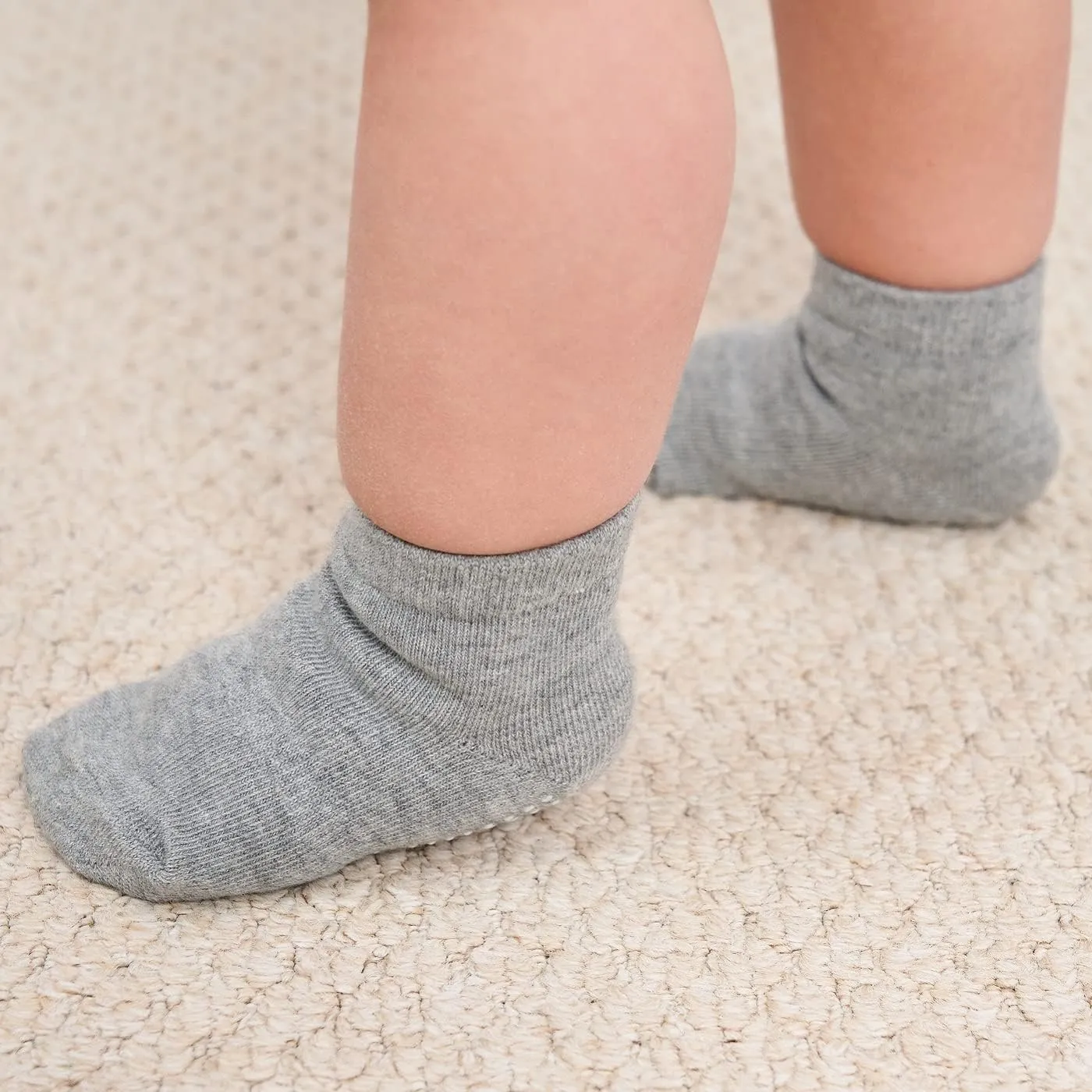 ZAPLES Baby Non Slip Grip Ankle Socks with Anti Skid Grippers Boys Girls Low Cut for Infants Toddlers Kids