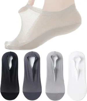 Zeanaturals Ultra Thin Liner Non Slip No Show Socks, No Show Socks Women Men, Soft Breathable Ice Silk Sock