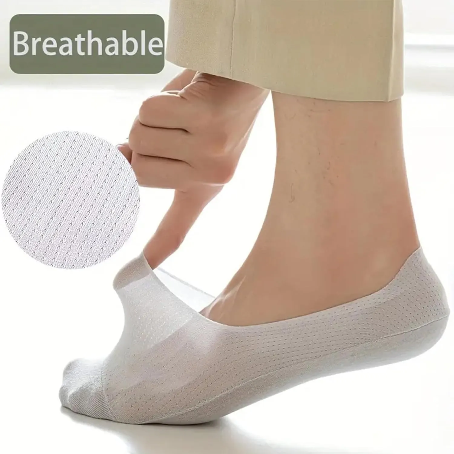Zeanaturals Ultra Thin Liner Non Slip No Show Socks, No Show Socks Women Men, Soft Breathable Ice Silk Sock