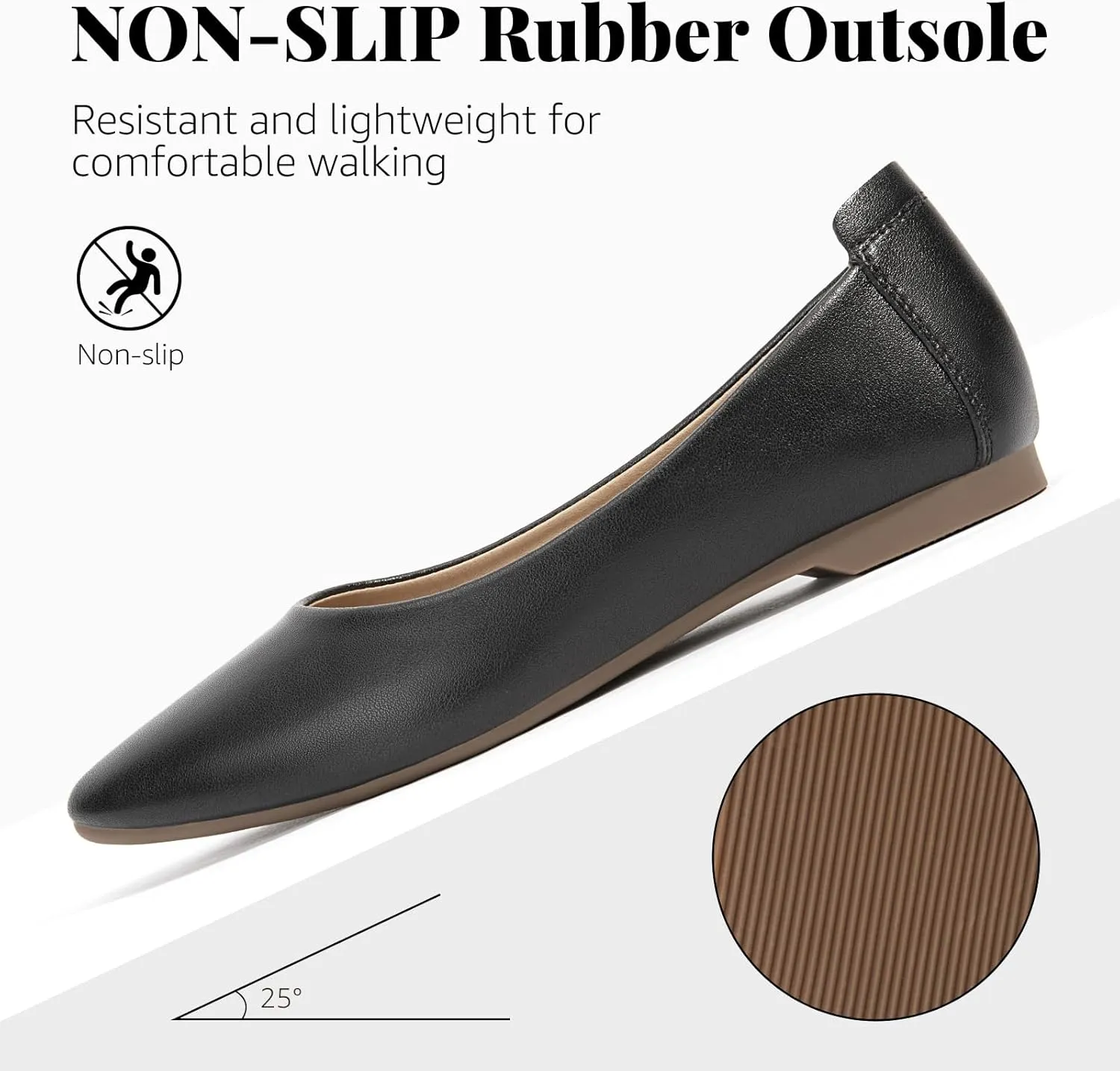 Zelaprox Women's Casual Pointed Toe Ballet Comfort Soft Leather Slip On Cowhide Flats Shoes Work Flats Office Shoes Casual Dressy Shoes