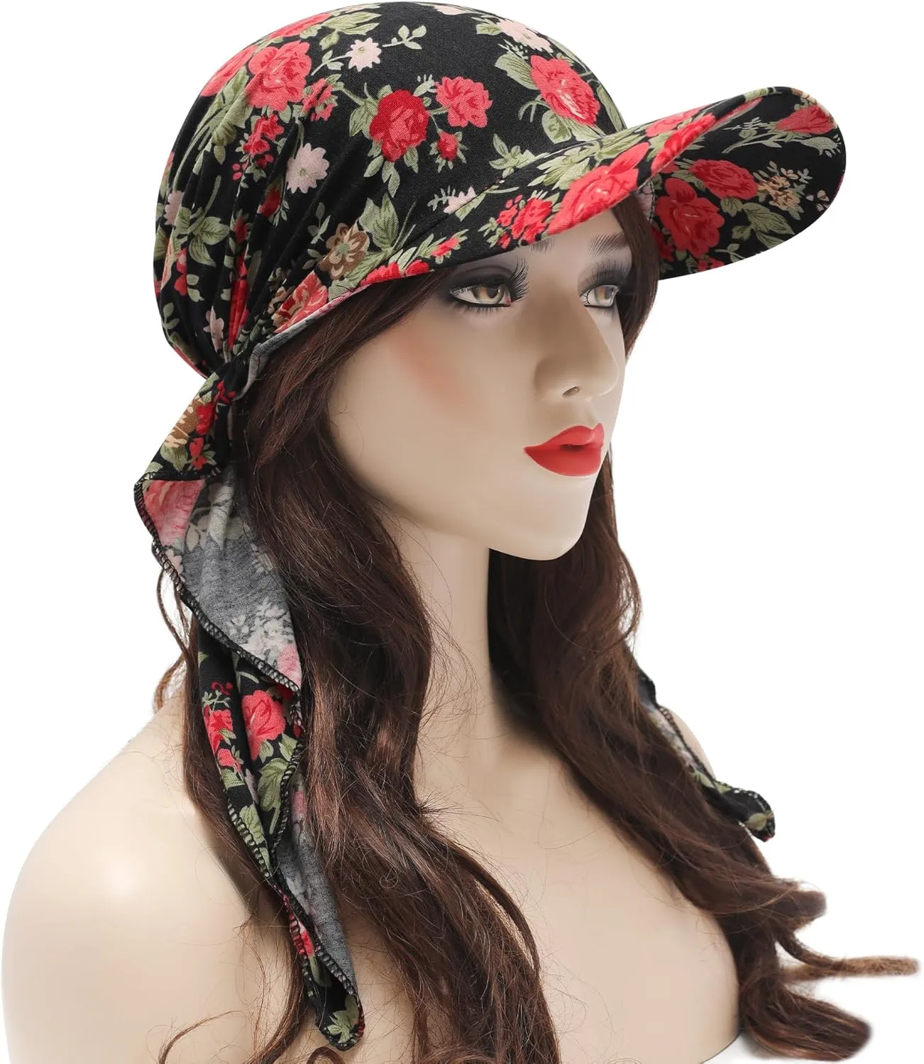 ZLYC Chemo Headwear for Women Brim Visor Head Scarf Pre Tied Headwraps Lightweight Skull Cap