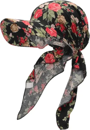 ZLYC Chemo Headwear for Women Brim Visor Head Scarf Pre Tied Headwraps Lightweight Skull Cap