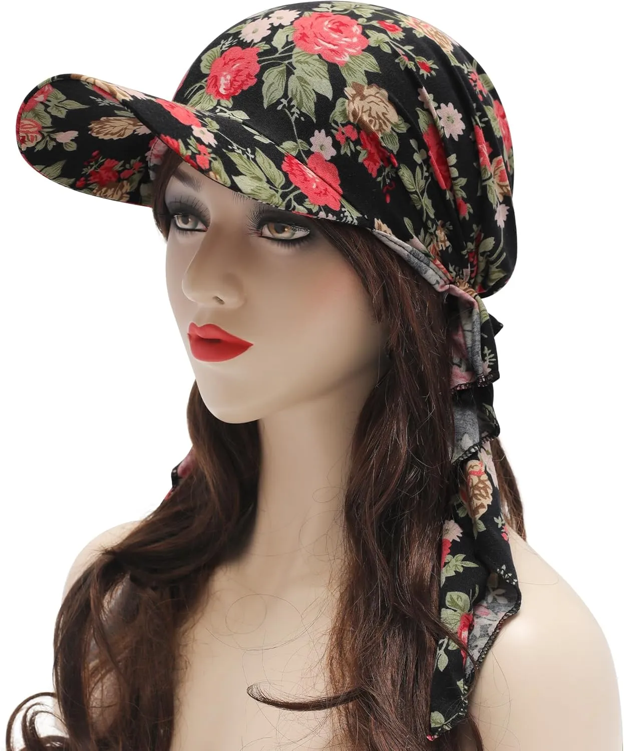 ZLYC Chemo Headwear for Women Brim Visor Head Scarf Pre Tied Headwraps Lightweight Skull Cap