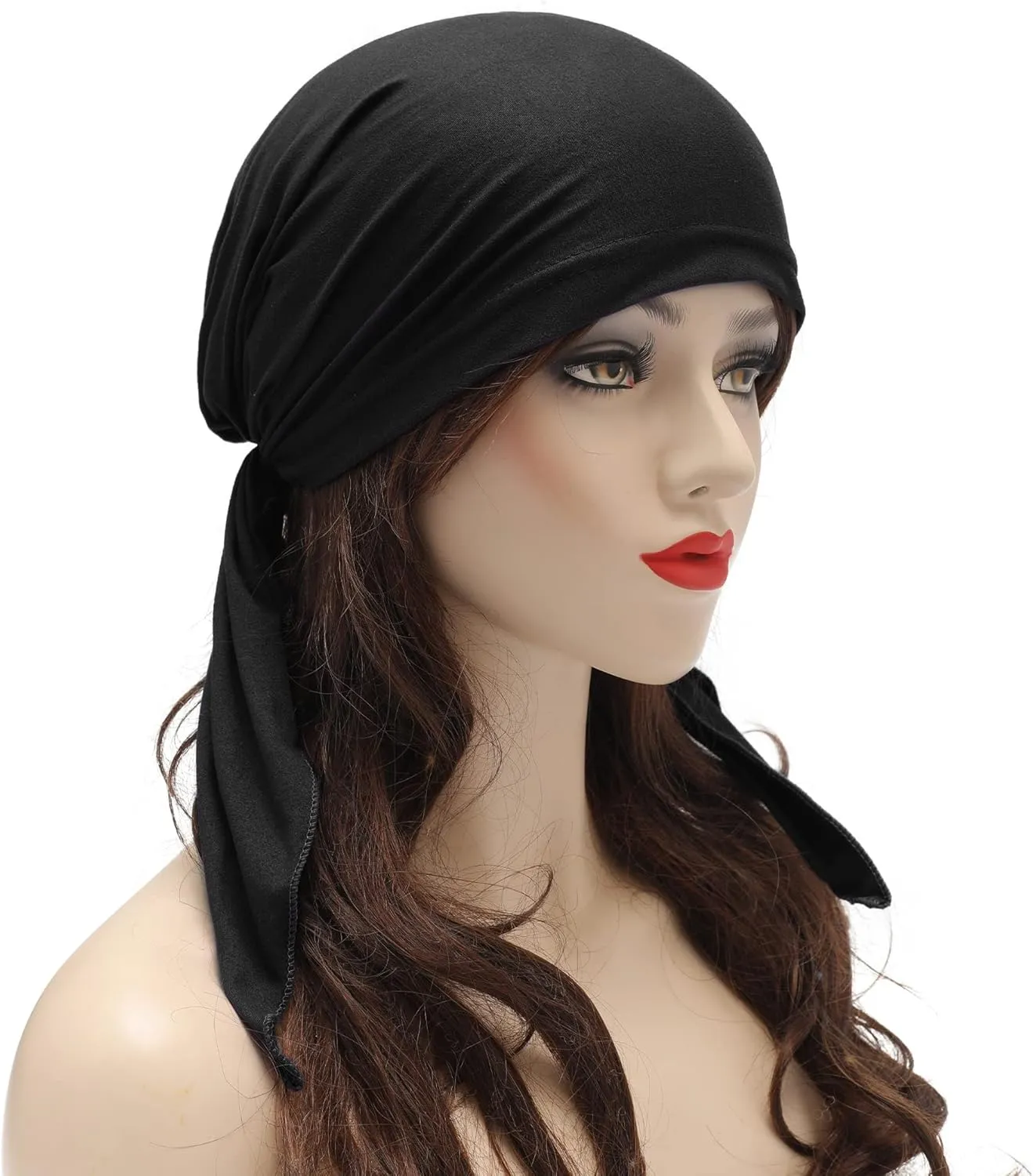 ZLYC Chemo Headwear Pre Tied Head Scarf Headwraps Lightweight Turban Beanie Cap for Women