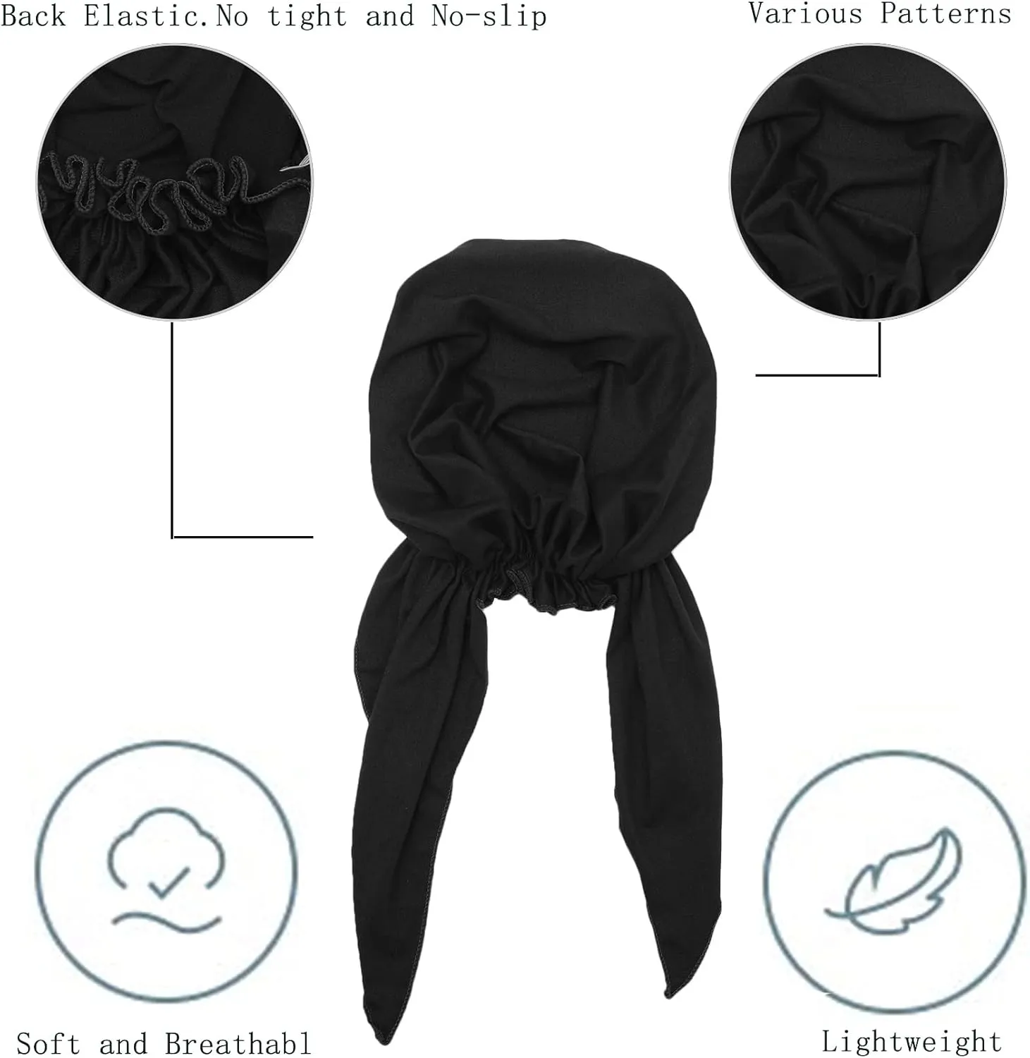 ZLYC Chemo Headwear Pre Tied Head Scarf Headwraps Lightweight Turban Beanie Cap for Women